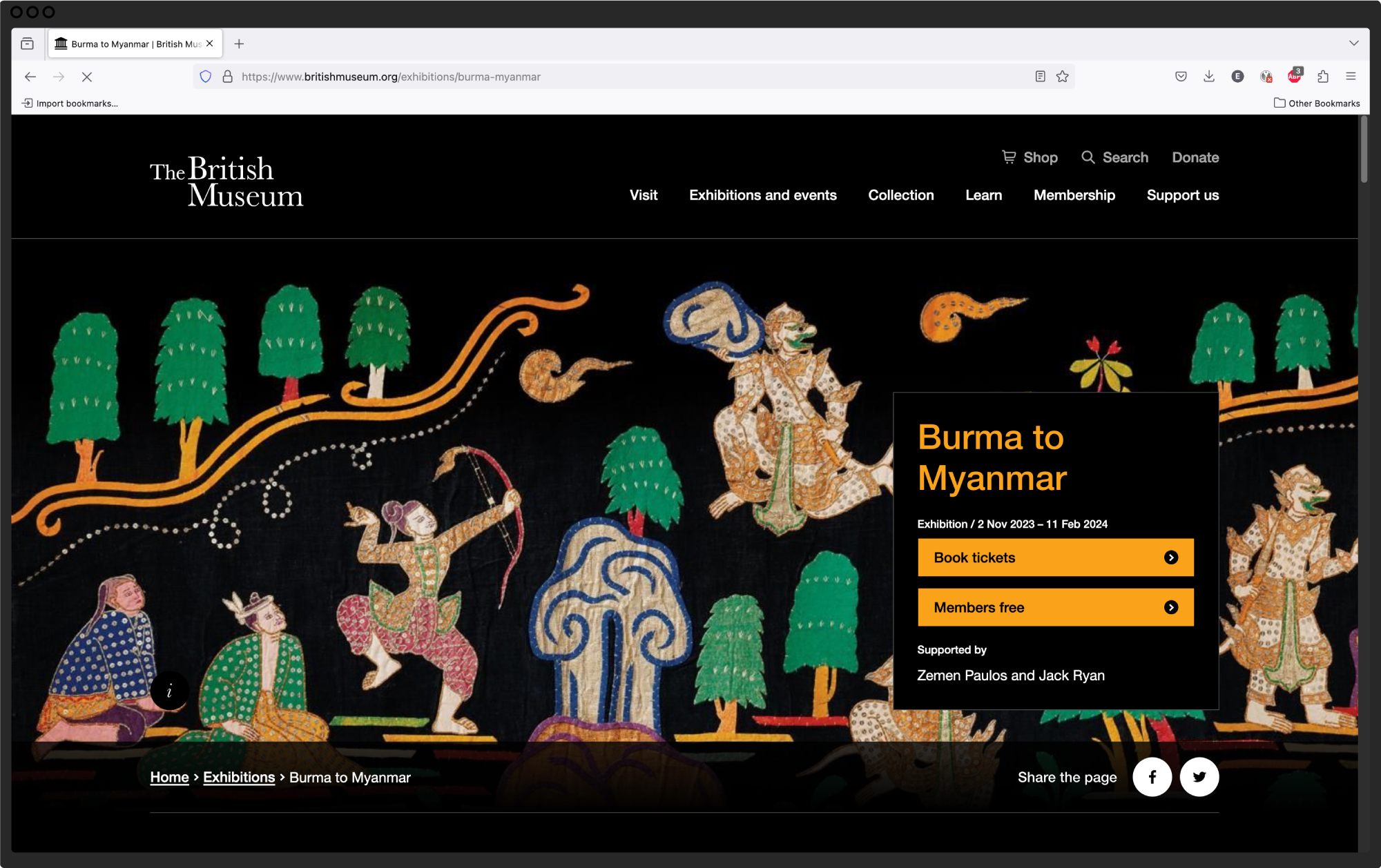 Website hero for 'Burma to Myanmar'