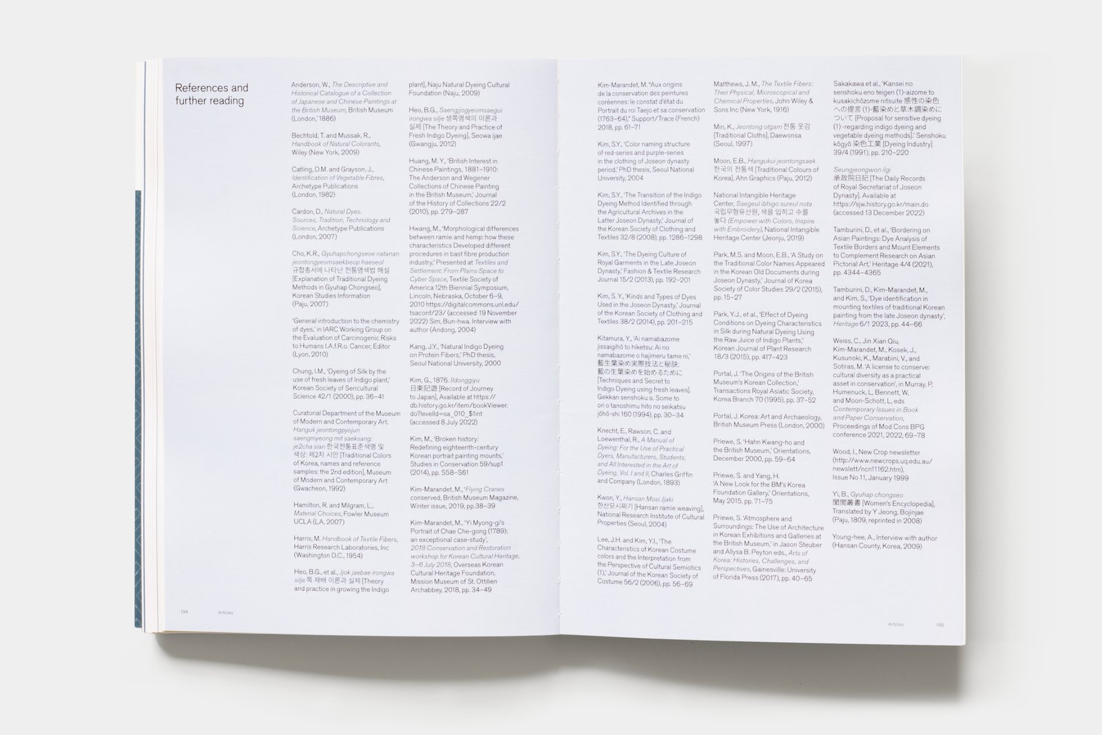 Inside spread listing references for further reading.