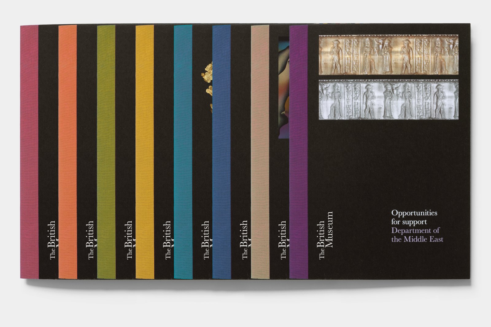 All eight brochures in a row.