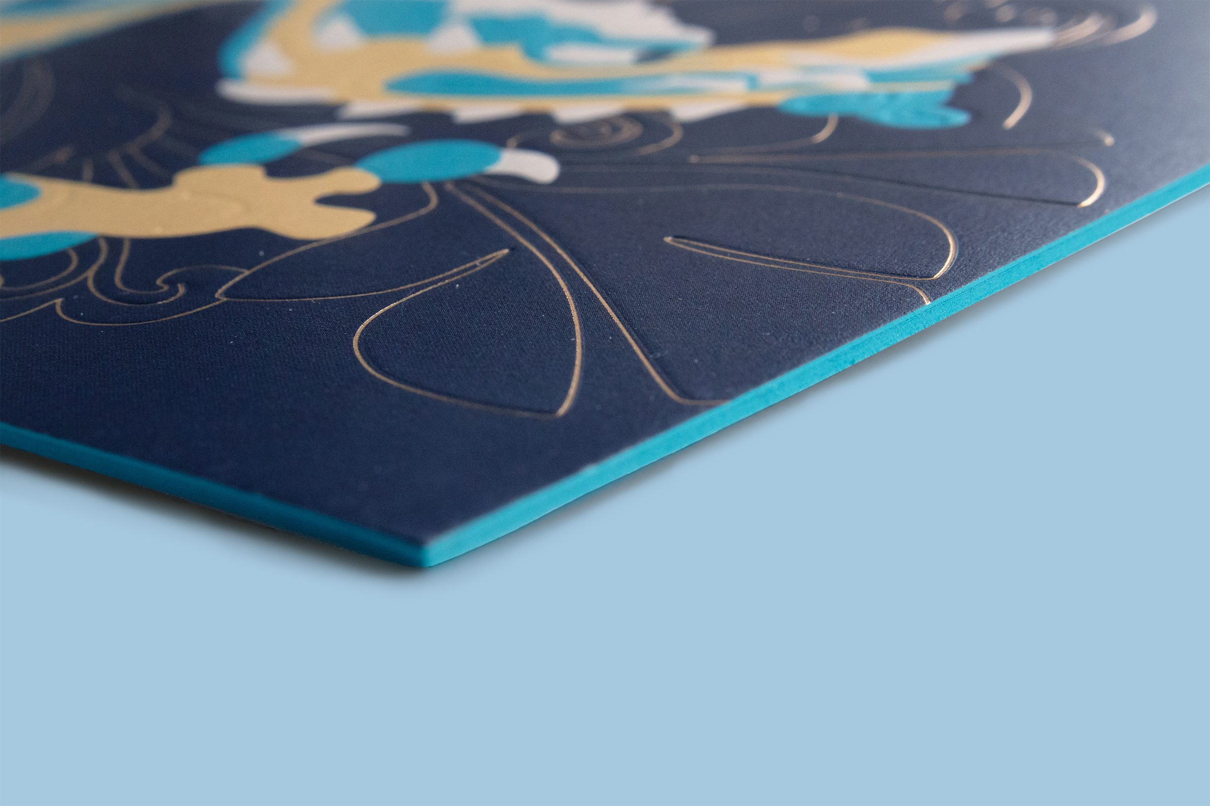Close-up photo of the painted edge