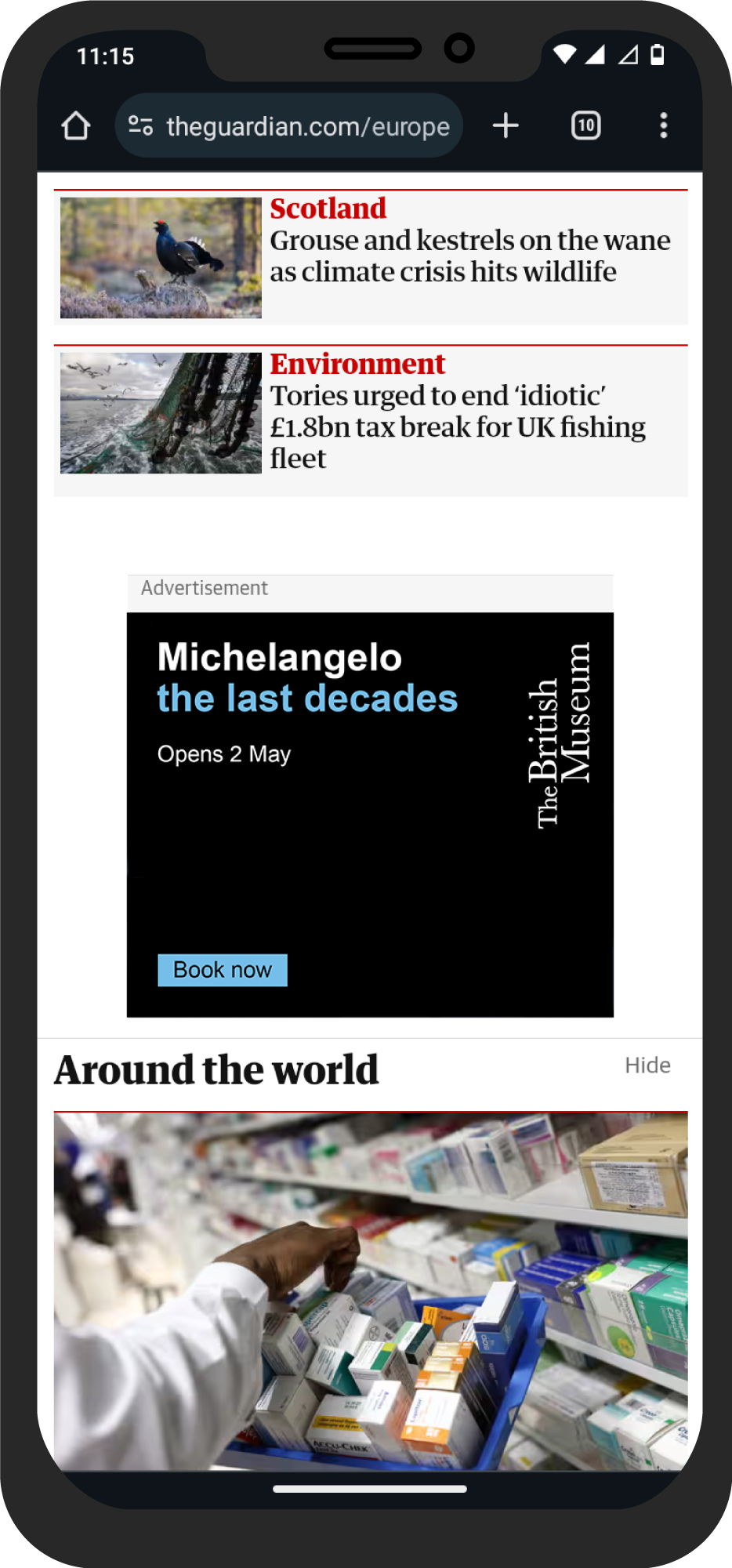 Google Display Network ad for 'Michelangelo: the last decades'