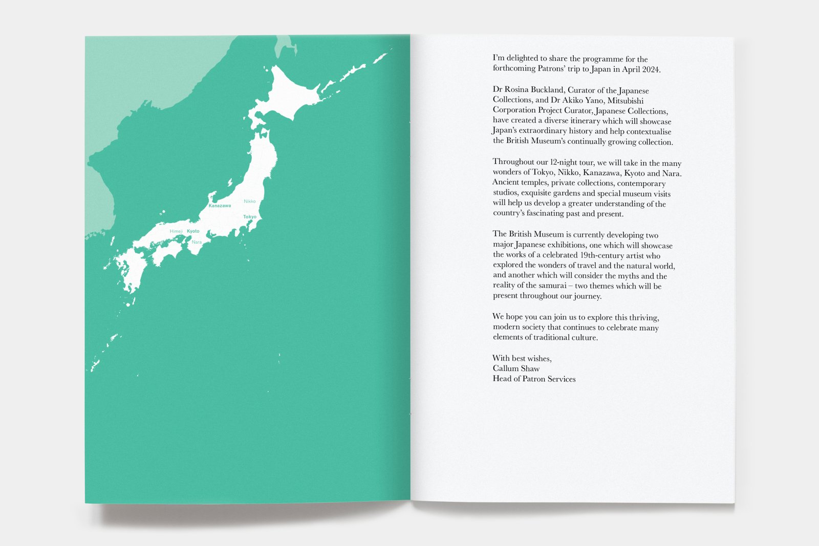 Welcome spread of the Japan issue.
