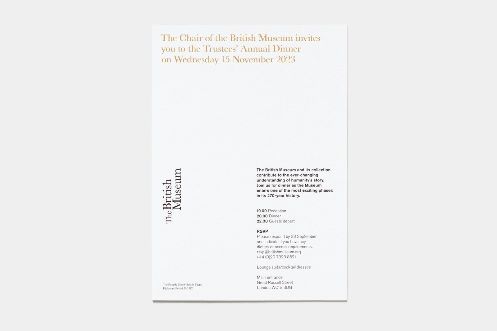 Reverse of the card.