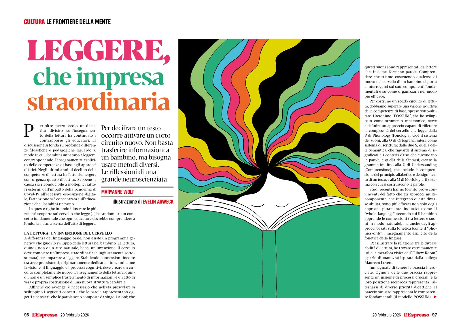 Magazine spread with the illustration in situ.