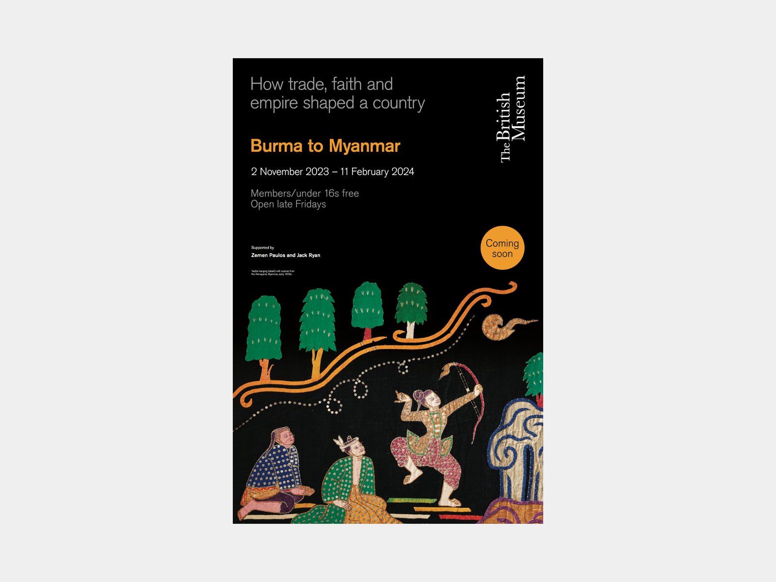 Exhibition poster for Burma to Myanmar at the British Museum.